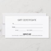 Modernes Geschenkzertifikat für Minimalistisches W (Rückseite)