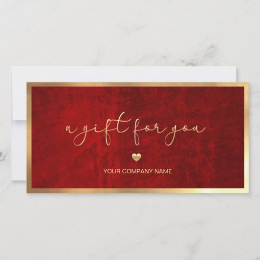Modernes Geschenkzertifikat für Red and Gold Add-L (Vorderseite)