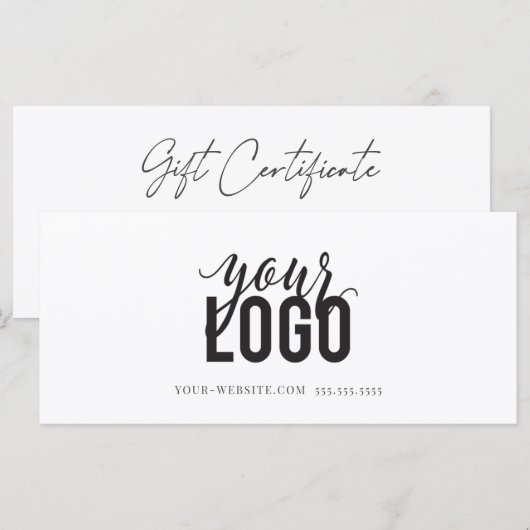 Modernes Geschenkzertifikat für Skripte (Vorne/Hinten)