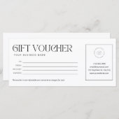 Modernes Geschenkzertifikat in Schwarz und Weiß (Vorne/Hinten)