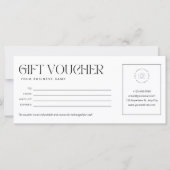 Modernes Geschenkzertifikat in Schwarz und Weiß (Vorderseite)