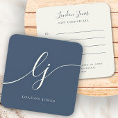 Modernes Geschenkzertifikat Navy Blue Ivory