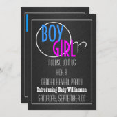 Modernes Geschlecht offenbart Retro-Party Einladung (Vorne/Hinten)