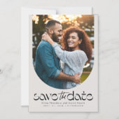 Modernes, geschwungenes Foto Save the Date Magneteinladung (Vorderseite)