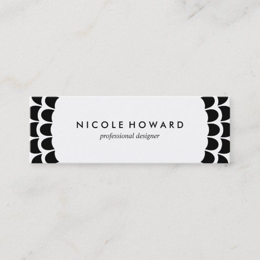 Modernes geschwungenes Muster Mini Visitenkarte (Vorderseite)