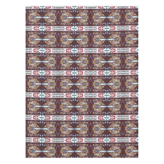 Modernes Gesicht auf einem zeitlosen Handel, Jeric Tischdecke (Vorderseite)