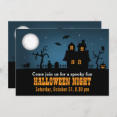 Modernes gespenstisches Spuk Haus-Halloween-Party Einladung (Vorne/Hinten)