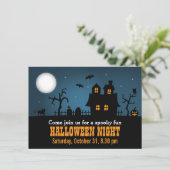 Modernes gespenstisches Spuk Haus-Halloween-Party Einladung (Stehend Vorderseite)