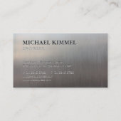 Modernes, gestopftes Metall-Look anpassbar Visitenkarte (Rückseite)