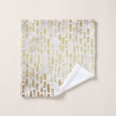 Modernes gestörtes Goldenes Muster - Vertikale Sch Badhandtuch Set (Waschlappen)
