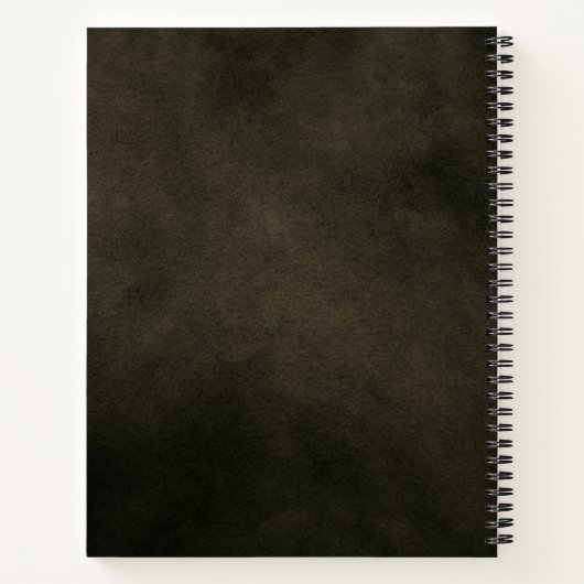 Modernes, gestörtes Leder-Hartgoldmonogramm Notizblock (Rückseite)