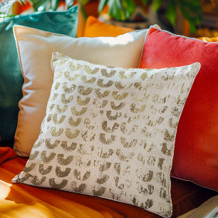 Modernes gestörtes Metallgoldmuster - Lächeln Kissen