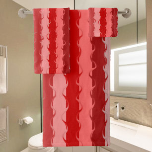 Modernes gestreiftes Design in verschiedenen Rottö Badhandtuch Set
