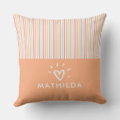 Modernes gestreiftes Kinderzimmer Kissen (Rückseite)