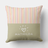 Modernes gestreiftes Kinderzimmer Kissen (Rückseite)