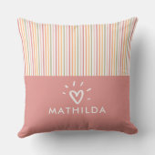 Modernes gestreiftes Kinderzimmer Kissen (Rückseite)