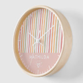 Modernes gestreiftes Kinderzimmer Uhr (Winkel)