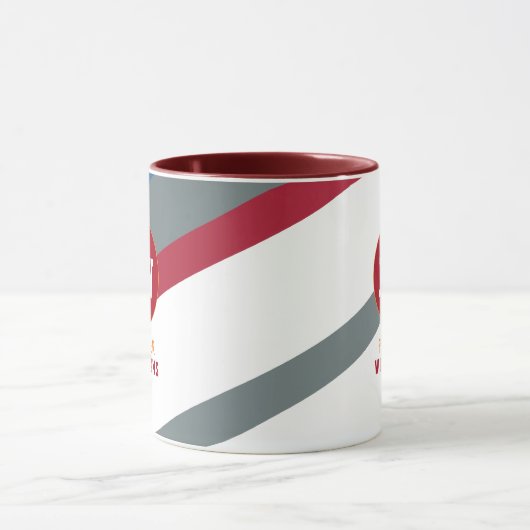 modernes gestreiftes Monogramm Tasse (Zentrum)