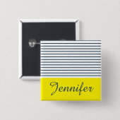 Modernes gestreiftes Muster Button (Vorne & Hinten)