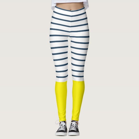 Modernes gestreiftes Muster Leggings (Vorderseite)