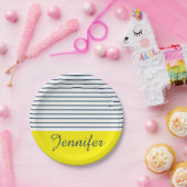 Modernes gestreiftes Muster Pappteller (Party)