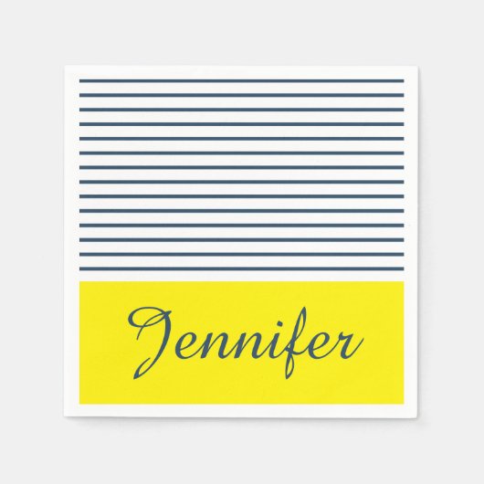 Modernes gestreiftes Muster Serviette (Vorderseite)