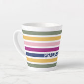 Modernes, gestreiftes Pastell Christlich PSALM 46: Milchtasse (Linke Ecke)