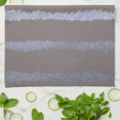 Modernes gestreiftes silber- und grau taupe metall geschirrtuch (Gefaltet)