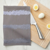 Modernes gestreiftes silber- und grau taupe metall geschirrtuch (Viertel Falte)