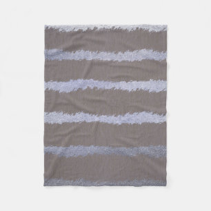 Modernes gestreiftes silbergraues Taupe-Metallisch Fleecedecke