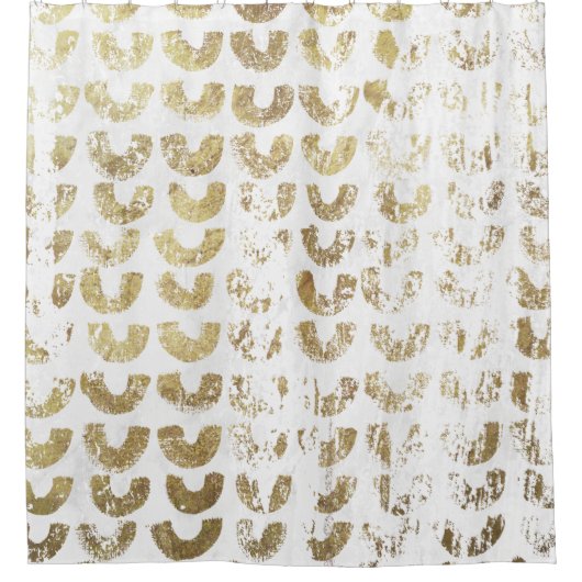 Modernes gestresstes Goldmuster - Lächeln Duschvorhang (Vorderseite)