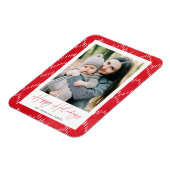 Modernes gestrichenes Rotes Foto Magnet (Linke Seite)