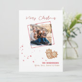 Modernes Gingerbrett Familienweihnachtsfest Foto (Stehend Vorderseite)