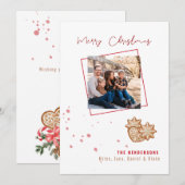 Modernes Gingerbrett Familienweihnachtsfest Foto (Vorne/Hinten)