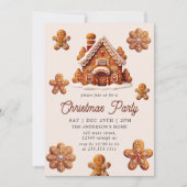 Modernes Gingerbrett Weihnachtsfest im Haus Party Einladung (Vorderseite)