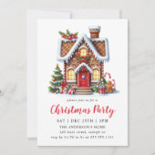 Modernes Gingerbrett Weihnachtsfest im Haus Party Einladung (Vorderseite)