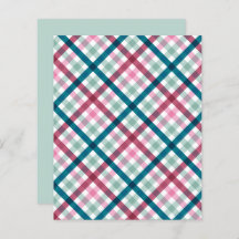 Modernes Gingham Aquamarin Magenta Pink Pattern Sc