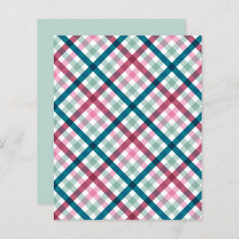 Modernes Gingham Aquamarin Magenta Pink Pattern Sc