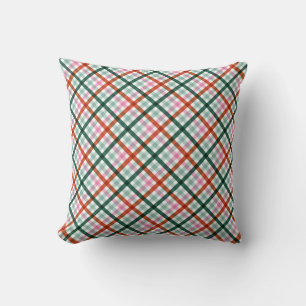 Modernes Gingham Christmas Pattern Kissen
