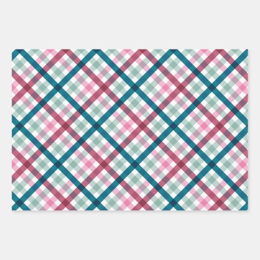 Modernes Gingham-Geschenk Geschenkpapier Set (Vorderseite)