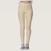 Modernes Gingham Pattern - Beige Leggings (Vorderseite)