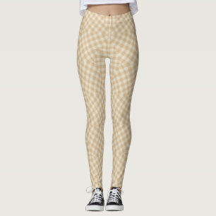 Modernes Gingham Pattern - Beige Leggings