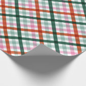Modernes Gingham Weihnachtsgeschenk Wrapping Paper Geschenkpapier (Ecke)