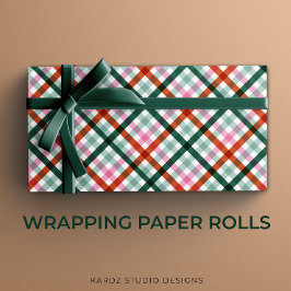 Modernes Gingham Weihnachtsgeschenk Wrapping Paper Geschenkpapier