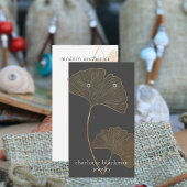 Modernes Gingko Leaf QR Code Earring Display Visitenkarte