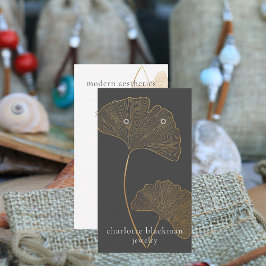 Modernes Gingko Leaf QR Code Earring Display Visitenkarte