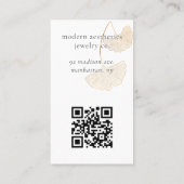 Modernes Gingko Leaf QR Code Earring Display Visitenkarte (Rückseite)