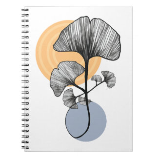 Modernes Ginkgo-Blatt-Botanik-Notizbuch Notizblock