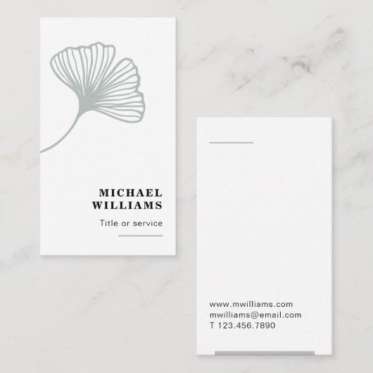 Modernes Ginkgo Leaf Visitenkarte (Vorne/Hinten)