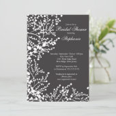 Modernes Gipskraut Floral Brautparty Einladung (Stehend Vorderseite)